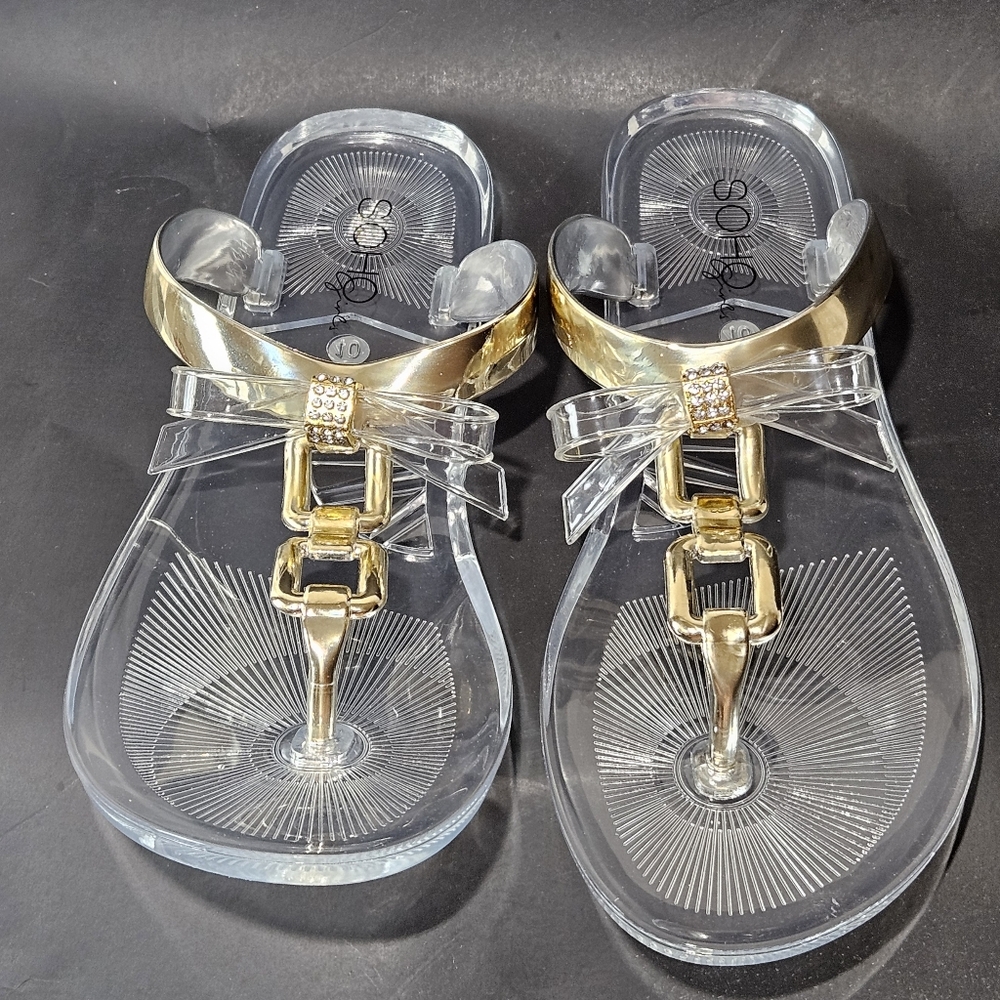 Soho Girls Women's Jelly Bow Flat Sandals